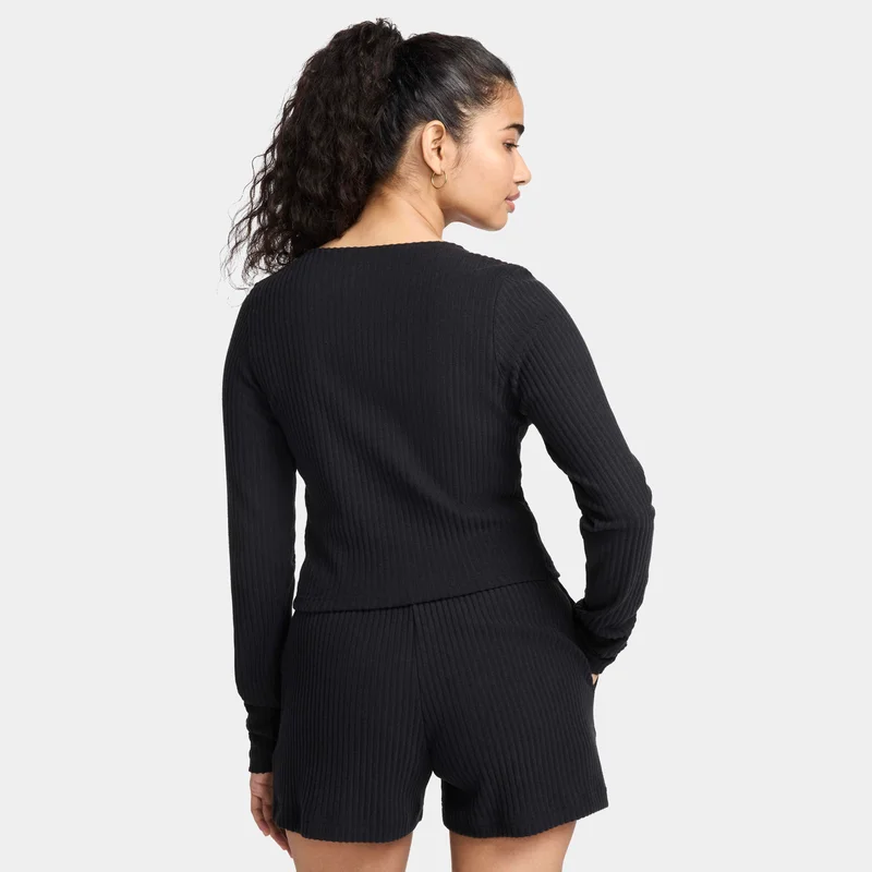Nike Black Women's Sportswear Chill Full-Zip Cardigan for Women | Best Price UAE