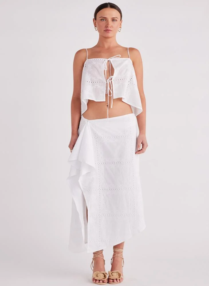 SNDYS Drawstring Detailed Crop Top