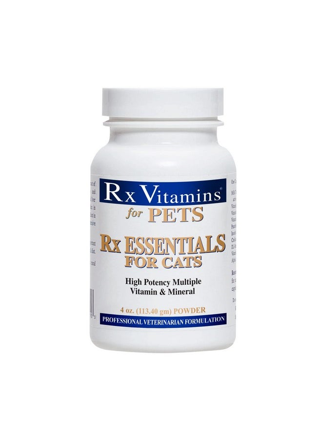Rx Vitamins Rx Vitamins Essentials for Cats - Vitamin & Mineral Multivitamin Supplement - Add to Wet or Dry Cat Food - Powder 4 oz  - Image 1