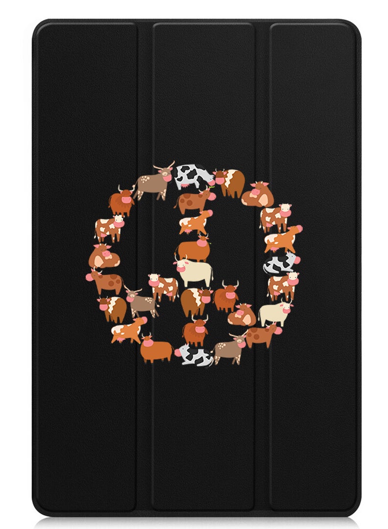 Theodor Protective Flip Case For Apple iPad Pro 13 (2024) With Trifold Stand Auto Wake Sleep Shockproof Cover Cows - Image 1