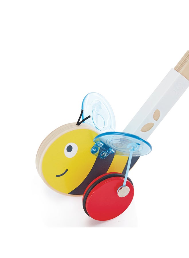 هيب هايب سنيكرز بامبلبي بوش بال - لعبة مشاية خشبية للأطفال بعمر 12 شهرًا فما فوق، تعلم المشي بأجنحة متحركة وعجلات مطاطية هادئة، هدية حسية غير سامة للدفع والسحب - Image 3