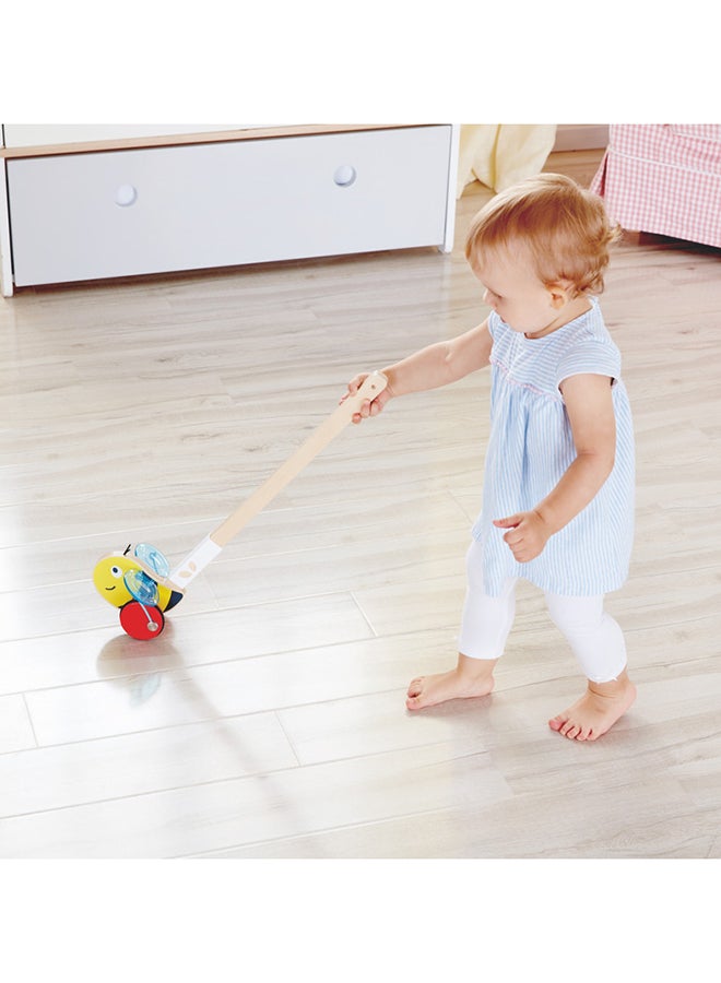 هيب هايب سنيكرز بامبلبي بوش بال - لعبة مشاية خشبية للأطفال بعمر 12 شهرًا فما فوق، تعلم المشي بأجنحة متحركة وعجلات مطاطية هادئة، هدية حسية غير سامة للدفع والسحب - Image 4