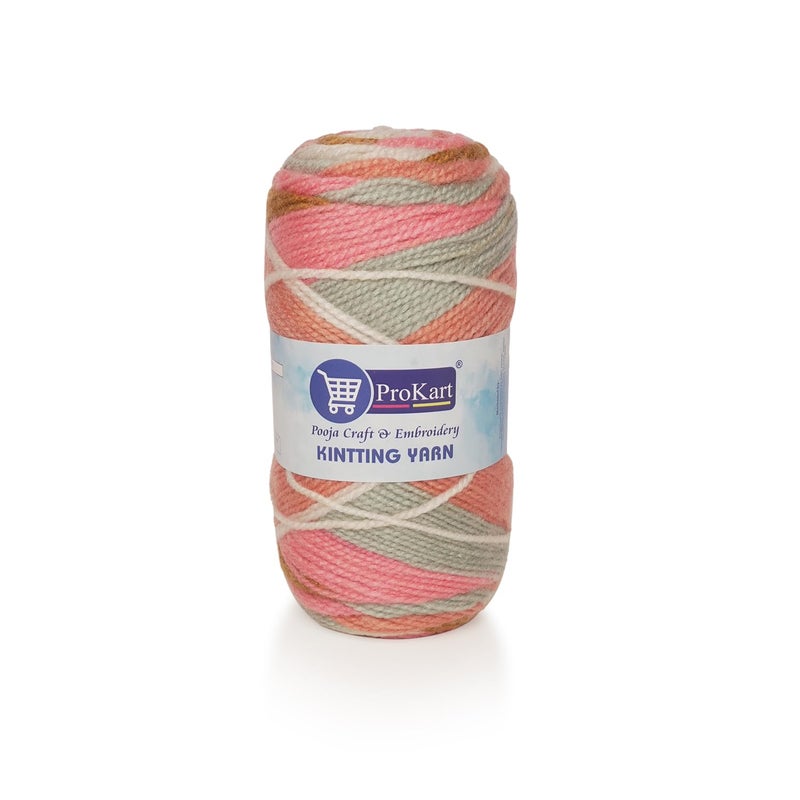Prokart ProKart Premium 100% Acrylic, Hand Knitting Wool and Art Craft Soft Fingering Crochet Yarn | Crocheted Soft Yarn for Sweater, Scarf, Hat, Baby Clothes, Baby Sports, Purse, Gift Bags (Multi- (SPT004))