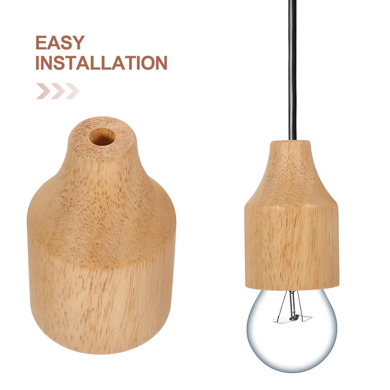 Wooden Pendant Light Socket Holder Base Easy Installation for Bedroom Kitchen Restaurant Lighting - Image 4