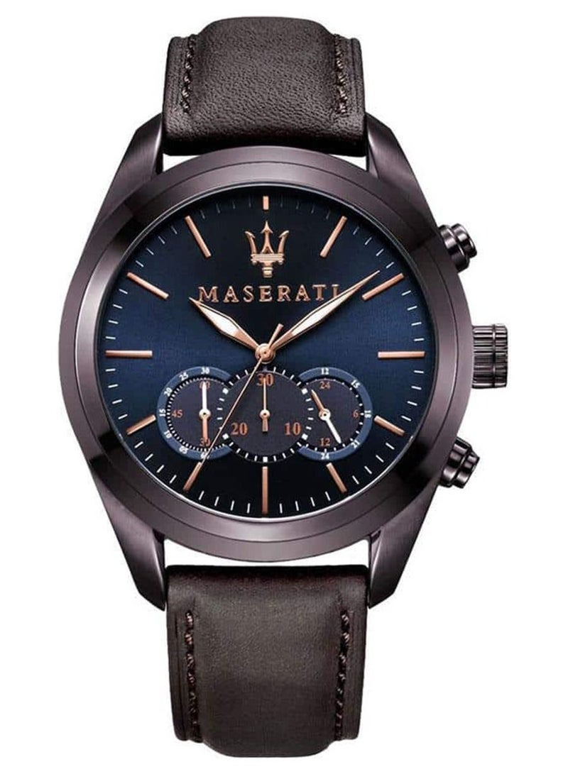 Maserati ساعة كوارتز تناظرية للرجال بسوار بني R8871612008 - 45 مم - Image 1