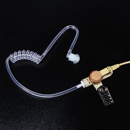 HYS 3.5mm Listen Only Acoustic Tube Earpiece with Medium Soft Silicone Ear Buds Earmolds, Surveillance/Police Radio Headset for Motorola Vertex Hytera Icom 3.5mm Audio Remote Shoulder Speaker Mic - Image 3