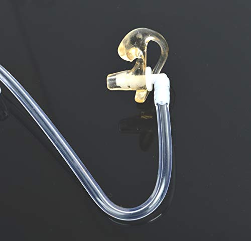 HYS 3.5mm Listen Only Acoustic Tube Earpiece with Medium Soft Silicone Ear Buds Earmolds, Surveillance/Police Radio Headset for Motorola Vertex Hytera Icom 3.5mm Audio Remote Shoulder Speaker Mic - Image 5
