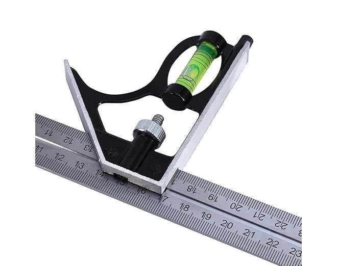 NIKTION Stainless Steel 300mm Adjustable Engineers Combination Square Rule Right Angle Ruler Tool - Image 5