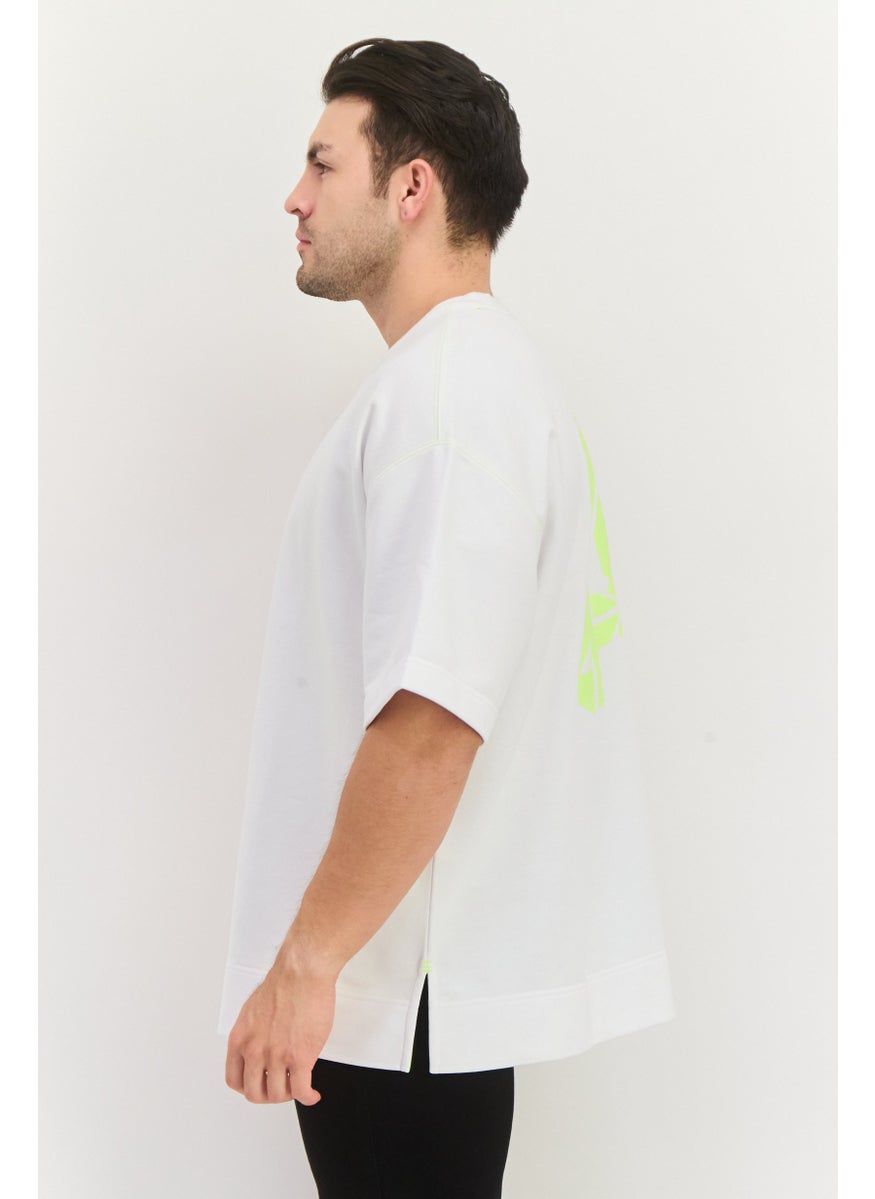 ESPRIT Men Round Neck Graphic Print Short Sleeves T-shirt, White  - Image 2