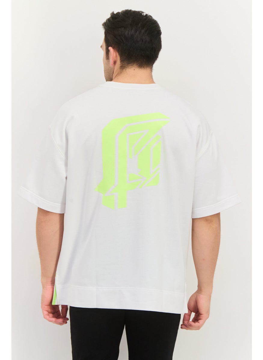 ESPRIT Men Round Neck Graphic Print Short Sleeves T-shirt, White  - Image 3