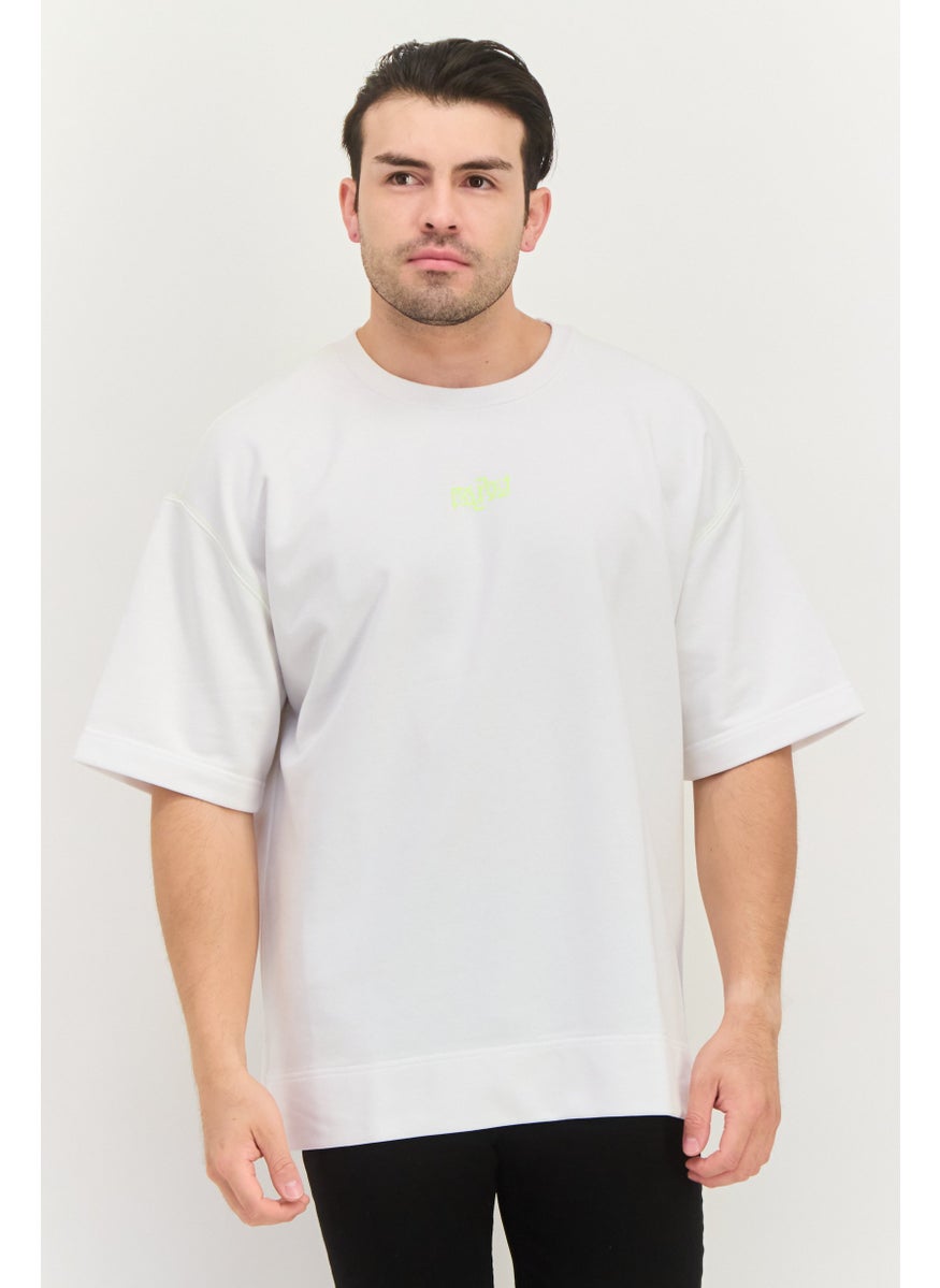 ESPRIT Men Round Neck Graphic Print Short Sleeves T-shirt, White  - Image 1