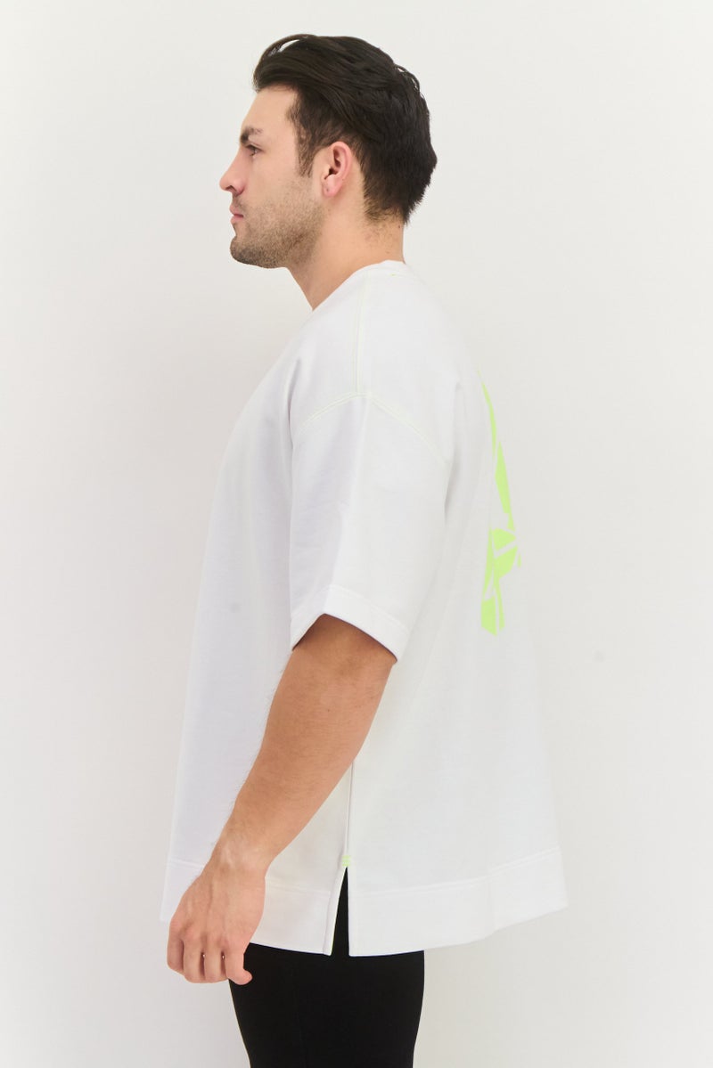 ESPRIT تي شيرت رجالي بأكمام قصيرة وطباعة جرافيك، دائري العنق، أبيض - Image 2