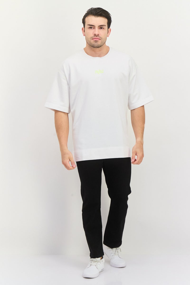ESPRIT تي شيرت رجالي بأكمام قصيرة وطباعة جرافيك، دائري العنق، أبيض - Image 4