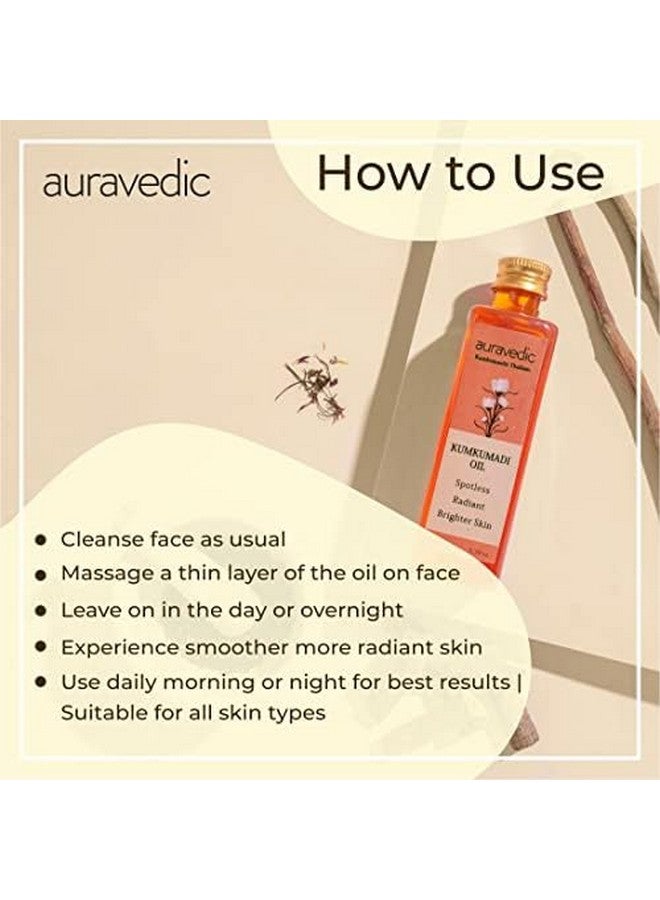 Auravedic Kumkumadi Oil, 100 Ml. Kumkumadi Face Oil For Glowing Skin. Kumkumadi Tailam From Kerala. - Image 3