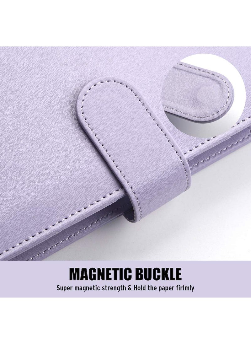 Sooez Sooez A5 Notebook Photocard Binder, 6 Ring Planner, Stylish Loose Leaf Personal Organizer Cover with Magnetic Buckle, PU Leather Binder Women with Macaron Colors (Pink)  - Image 5