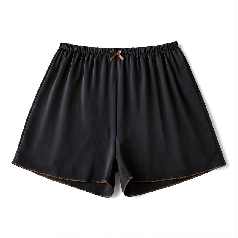 Plus Size Ice Silk Shorts Women Loose Fit No Tight Underwear M Milky White - Image 1