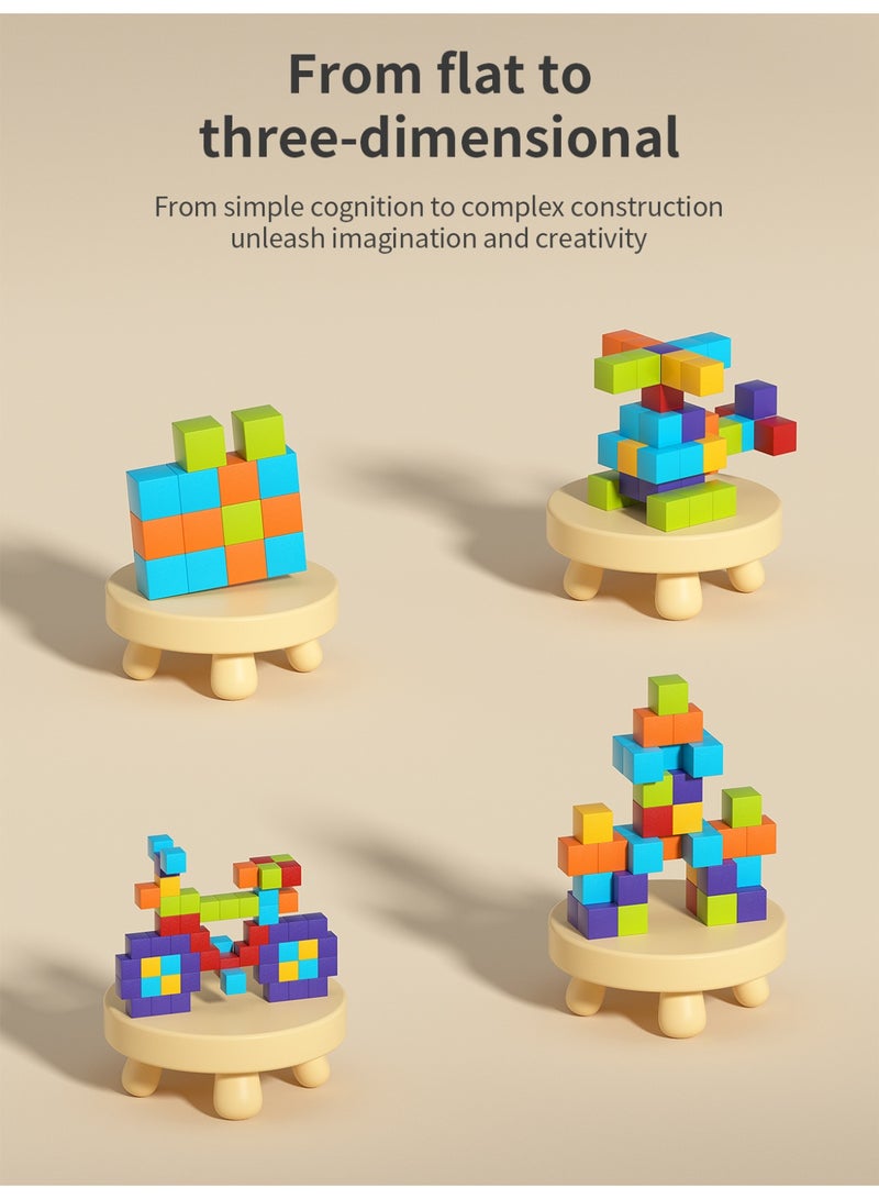 RAKAY Magnetic Building Blocks Set, 96 Pieces, Educational STEM Construction Toy with Strong Magnetic Force - Image 2