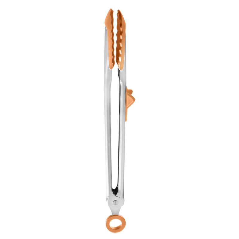 Tovolo Tip Top Tongs EasyGrip Silicone Head LockingMechanism 13 Inches Charcoal