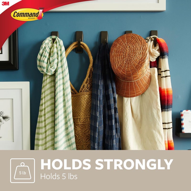 Command Large Modern Reflections Metal Hook, Brushed Nickel, 1-Hook, 2-Strips, Decorate Damage-Free - Image 3