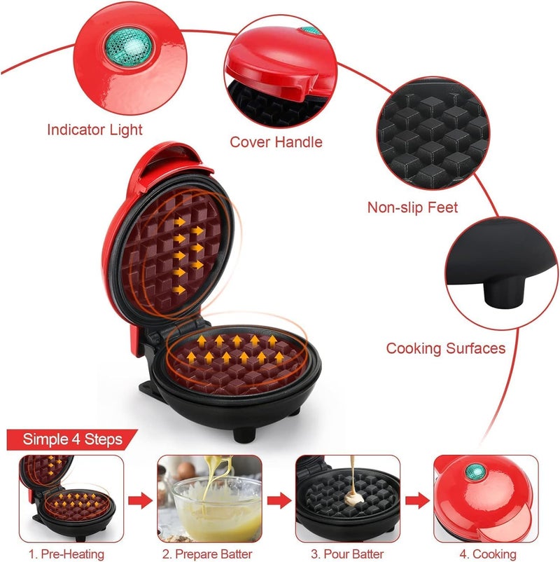BIYALI 3 In 1 Mini Waffles Maker Machine For Home Small Waffle Making Iron Electric Wafers Maker Machine Pancake Maker 350W Multicolor - Image 2