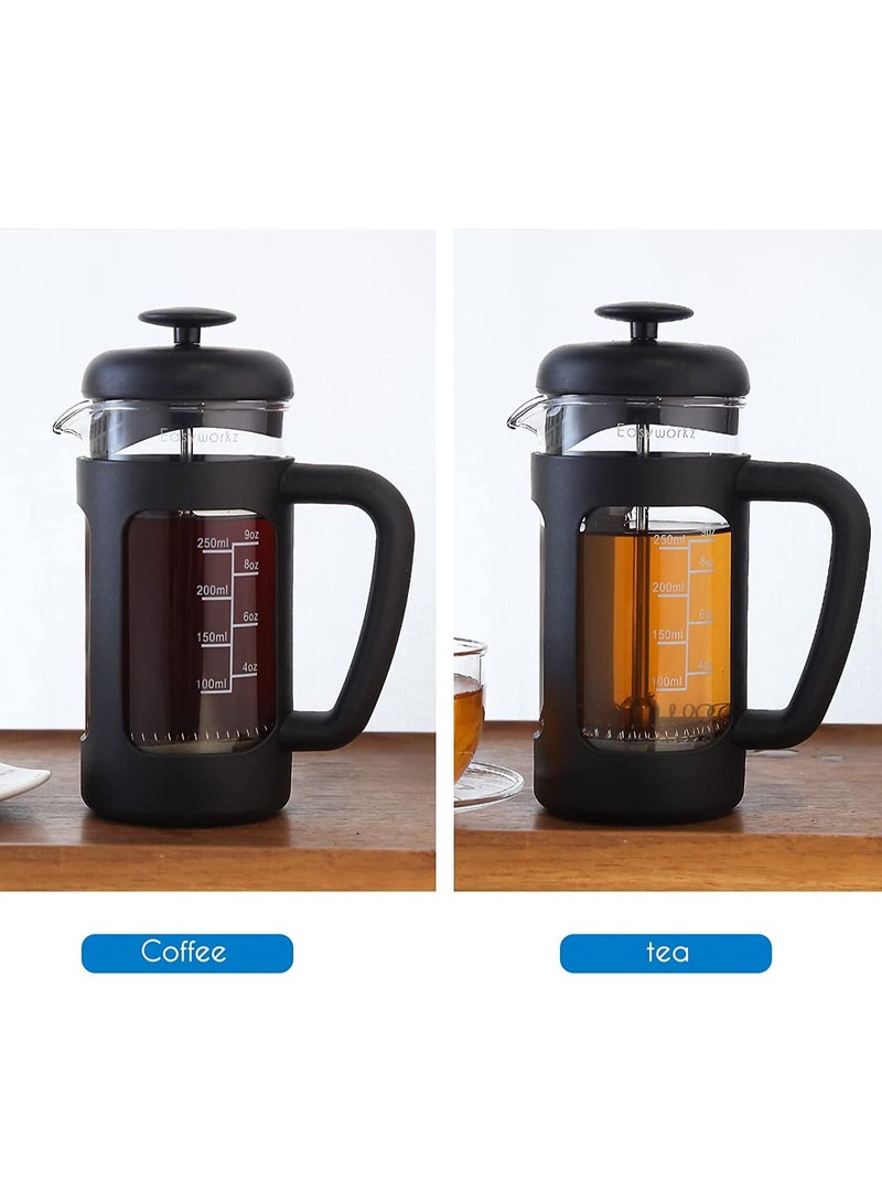 Gonice French Press 350ml Coffee Tea Maker with Borosilicate Glass,Non-slip Soft Grip Handle  - Image 5