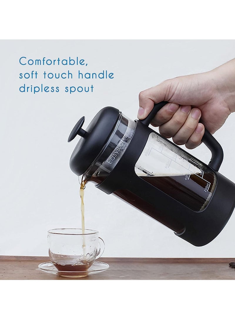 Gonice French Press 350ml Coffee Tea Maker with Borosilicate Glass,Non-slip Soft Grip Handle  - Image 4