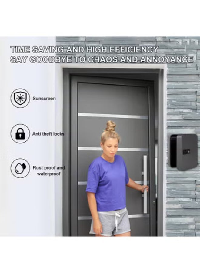 Key Cabinets, Key Lock Box, Wall Mounted Key Storage Organizer Box with 20 Key Hooks and Tags, Metal Key Cabinet with 3 Digit Code Lock for House, Garage, Office, Store, School - Image 5