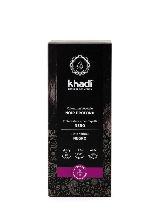 كادي لون شعر طبيعي أسود من خادي، 3.5 أونصة، صبغة شعر نباتية لشعر دافئ ومعبر، من الأسود الدافئ إلى الأسود الغامق المكثف، 100% عشبي، نباتي، خالٍ من البارابين والبارابين والمواد الكيميائية، مستحضر تجميل طبيعي لشعر صحي. - Image 2