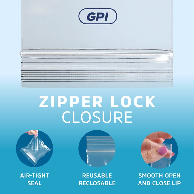 GPI - 1" x 1" Tiny Zip Bags, Clear Plastic Reclosable Jewelry Bags, 2.5 Mil Thick, with Resealable Zip Top Lock for Jewelry, Pills, Meds, Powders, Beads, Seeds, etc. - 100 Pack - Image 3