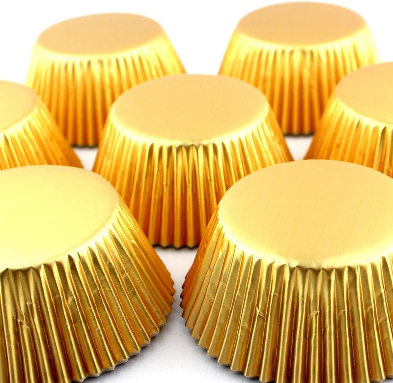 Eoonfirst Gold Foil Cupcake Case Liners Wrappers Baking Muffin Paper Cups 198 Pcs - Image 2