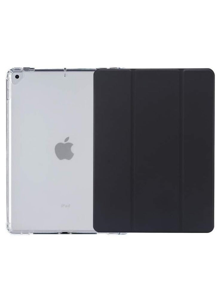 Gravity Soft Smart Case with Pencil Holder Foldable Stand Compatible with iPad 10.2 Inch 9th / 8th / 7th Generation 2021/2020/2019, iPad Air 3rd Generation, iPad Pro 10.5 Inch (Black with Matt Clear) - Image 1