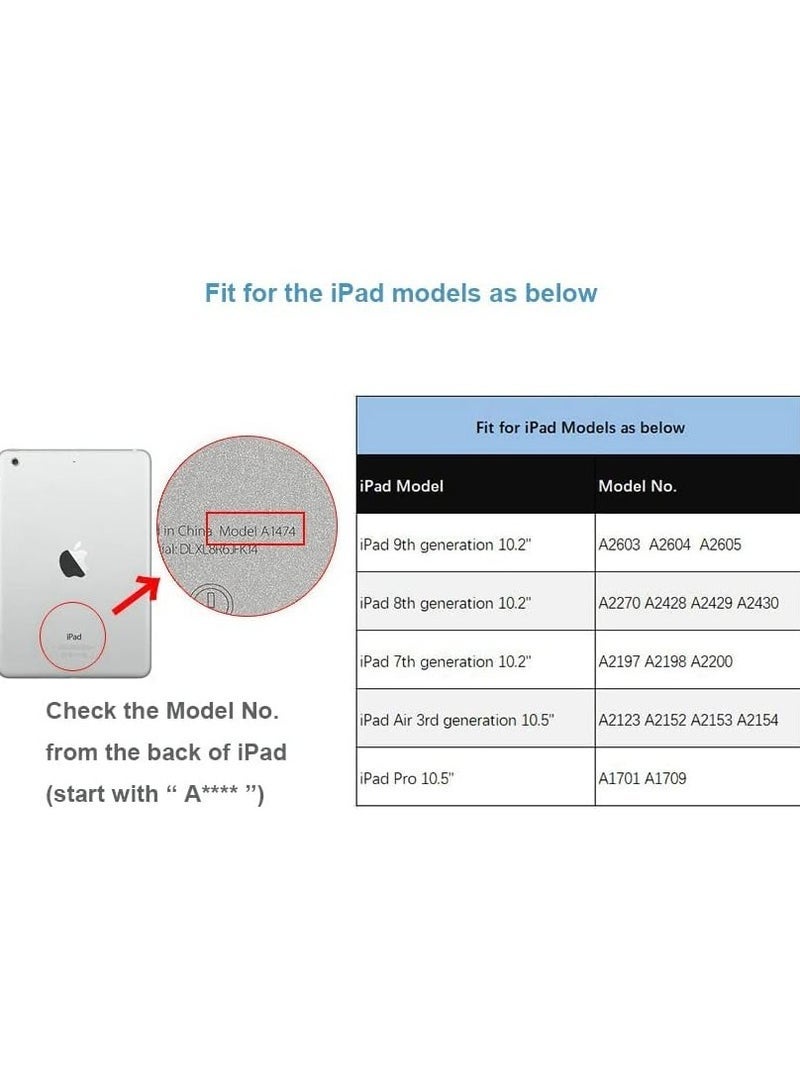 Gravity Soft Smart Case with Pencil Holder Foldable Stand Compatible with iPad 10.2 Inch 9th / 8th / 7th Generation 2021/2020/2019, iPad Air 3rd Generation, iPad Pro 10.5 Inch (Black with Matt Clear) - Image 5