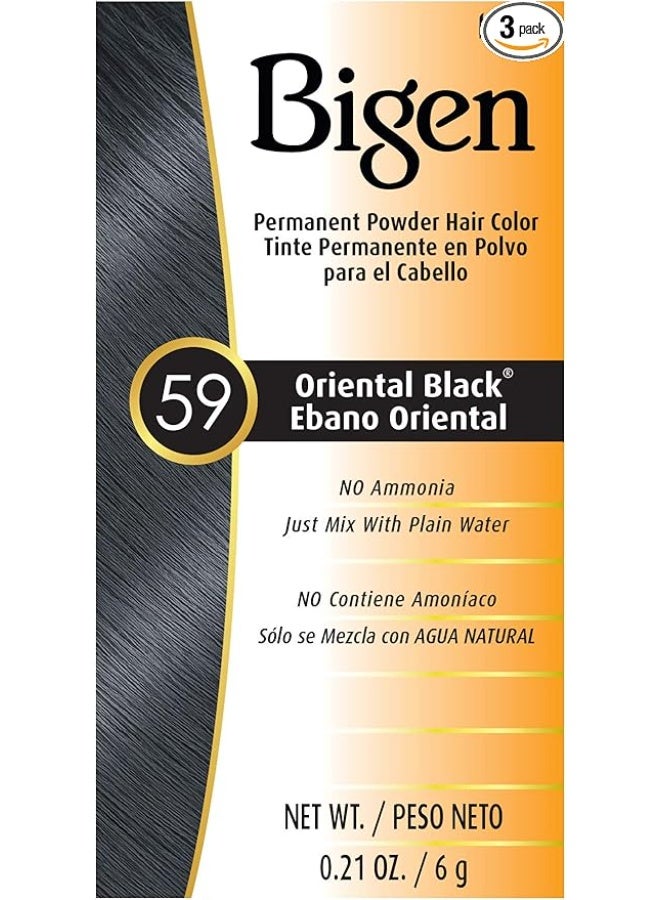 Bigen #59 Oriental Black Permanent Powder - 3 Pack - Image 1