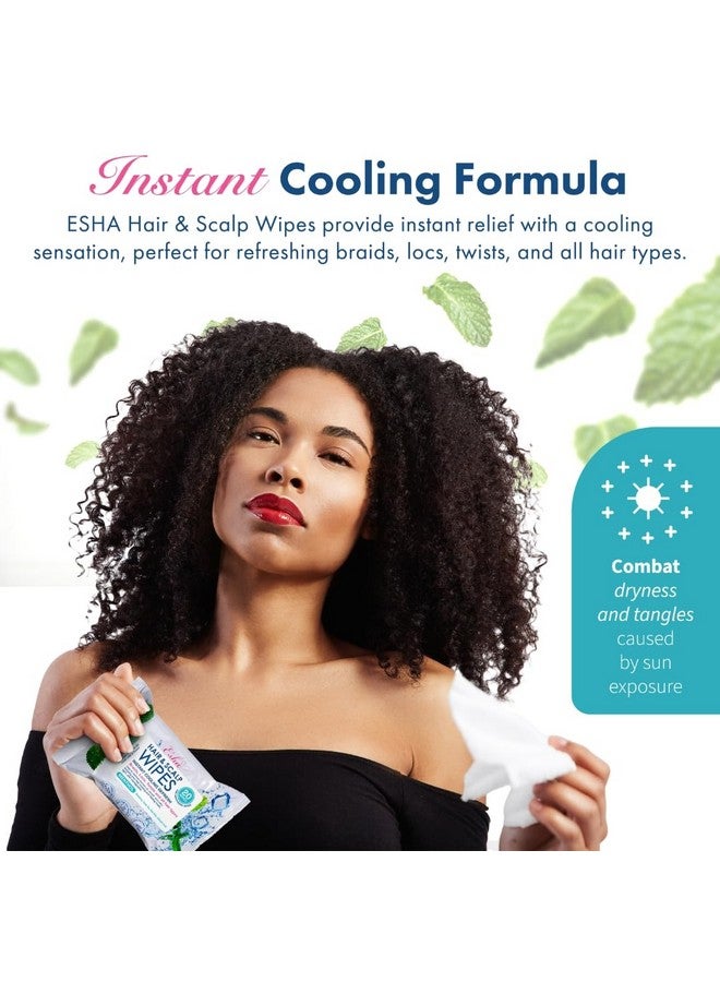 ESHA Hair & Scalp Wipes: Instant Cooling Refresh for Braids, Locs, Twists & All Hair Types - Stay Cool, Stylish, and Confident - Image 3