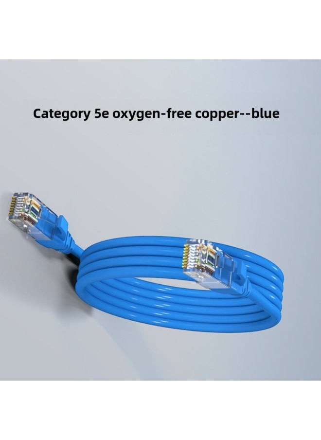 Generic Pure Copper Network Cable Household Super 66 Gigabit Computer 55 Router 10 Broadband Finished High-speed Network 15 Meters-Color:Category 5e Blue 100m Oxygen-free Copper-Line Length:0.3m  - Image 1