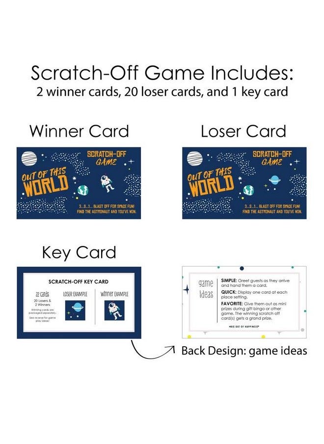 Big Dot of Happiness Blast Off To Outer Space Rocket Ship Baby Shower Or Birthday Party Game Scratch Off Cards 22 Count  - Image 5