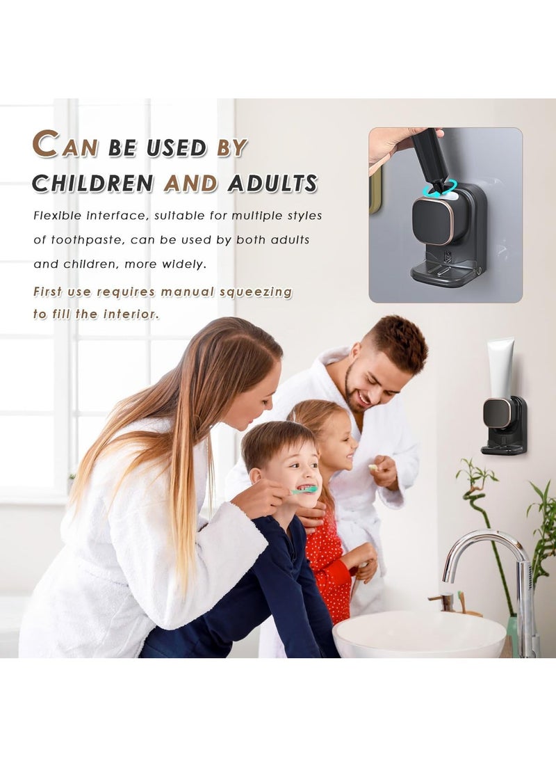 Automatic Electric Toothpaste Dispenser Auto Toothpaste Dispenser with Sensor for Adults Family Toothpaste Dispenser for Kids Bathroom Wall Mounted Toothpaste Pump Black - Image 2