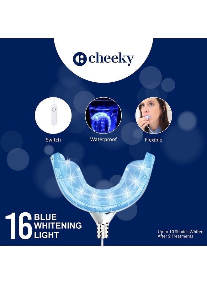 تشيكي مجموعة تبييض الأسنان بالضوء LED مع جل التبييض وقطعة الفم، نظام منزلي يمكنك صنعه بنفسك لتقليل البقع وتغير اللون، آمن على الأسنان والمينا  - Image 5