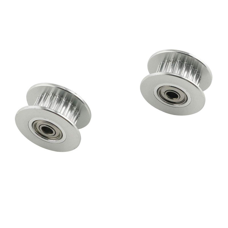 Eoutstanding 2pcs 20 Teeth 3mm Bore Idler Timing Pulley with Bearing 2GT Aluminium Alloy H Type GT2 Synchronous Wheel for 6mm Width Belt 3D Printer CNC Mechanical Drive Silver - Image 3