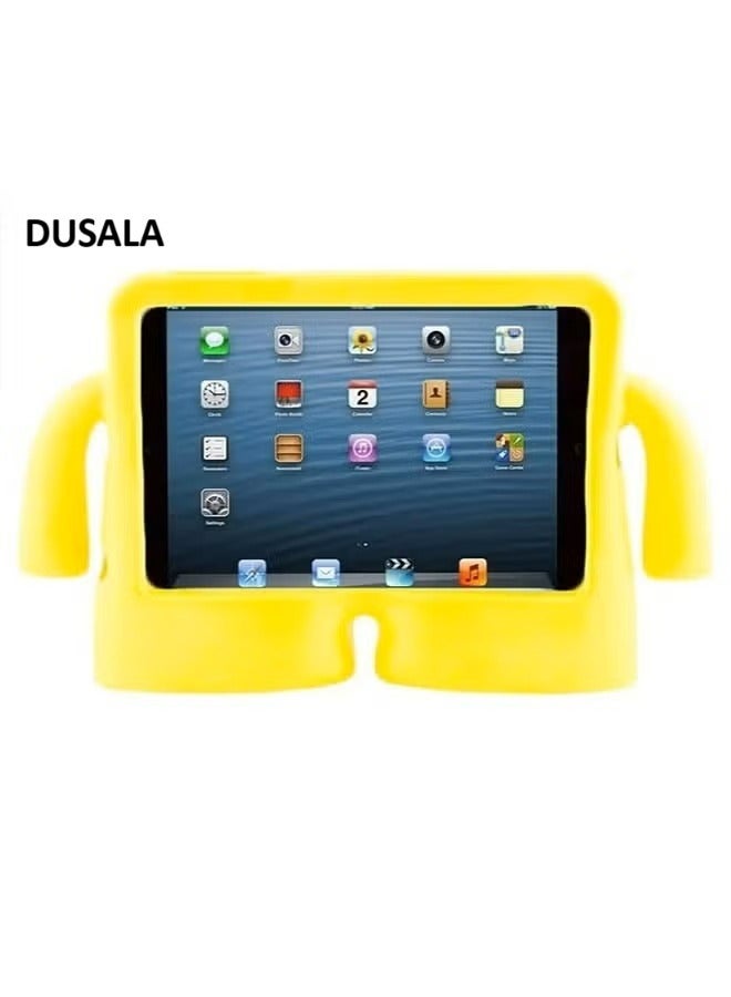 DUSALA Kids Shock Proof EVA Case with Handle & Stand for iPad Air Air 2 9.7 Bright Durable Cover(Yellow)