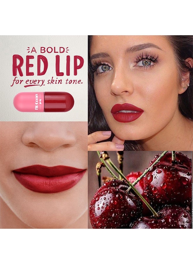 Fit Colors Matte Lip Gloss - Beauty Matte Liquid Lipstick Long Lasting Up To 16 Hous,Nude Velvet Lip Gloss Lip Stain Can Let Your Lip Look Fuller #05 dark red - Image 2