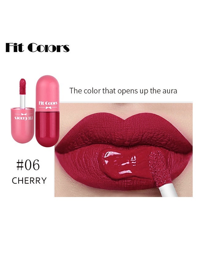 Fit Colors Matte Lip Gloss - Beauty Matte Liquid Lipstick Long Lasting Up To 16 Hous,Nude Velvet Lip Gloss Lip Stain Can Let Your Lip Look Fuller #05 dark red - Image 4