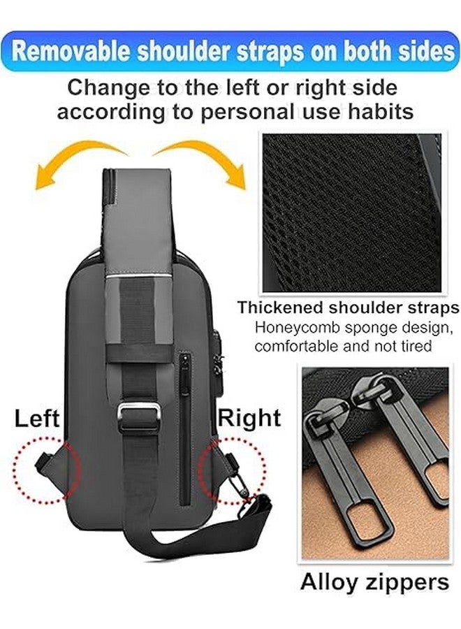 Niwlix Travel Accessories Crossbody Sling Bag For Men & Women, Casual Chest Backpack Shoulder Messenger Passport Bags Black Brown - Image 4