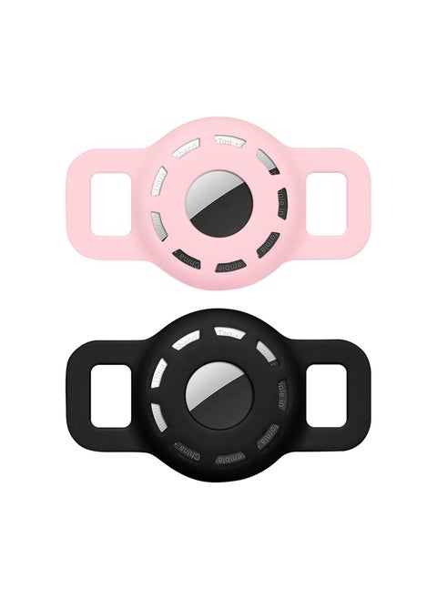 2 Pack Case for Airtag 2021 Dog Collar Holder Cat with Anti-Lost Design Collars Small Pet Puppy Loop & Backpack Bag Straps