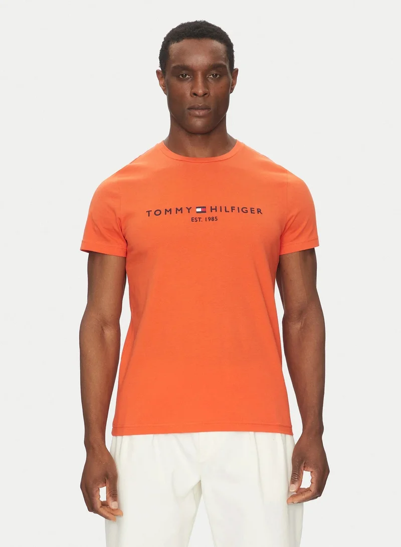 Logo Embroidery Slim Jersey T-Shirt