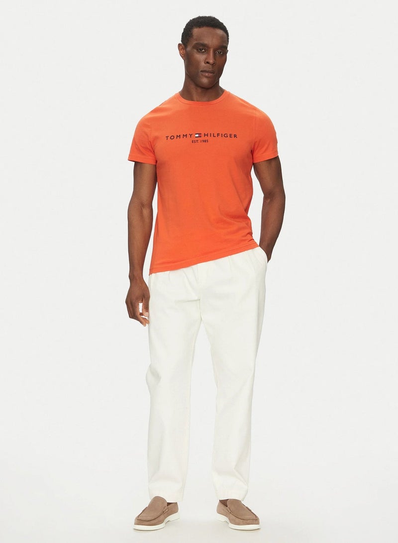 TOMMY HILFIGER Logo Embroidery Slim Jersey T-Shirt - Image 5