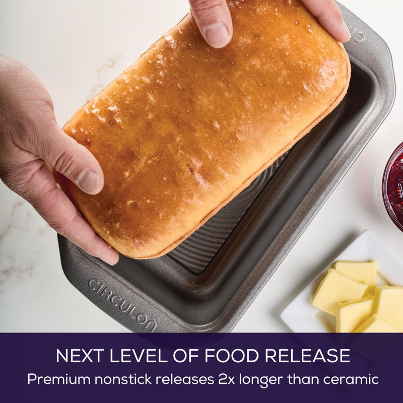 Circulon Nonstick Bakeware 9-Inch x 5-Inch Loaf Pan, Gray - Image 3