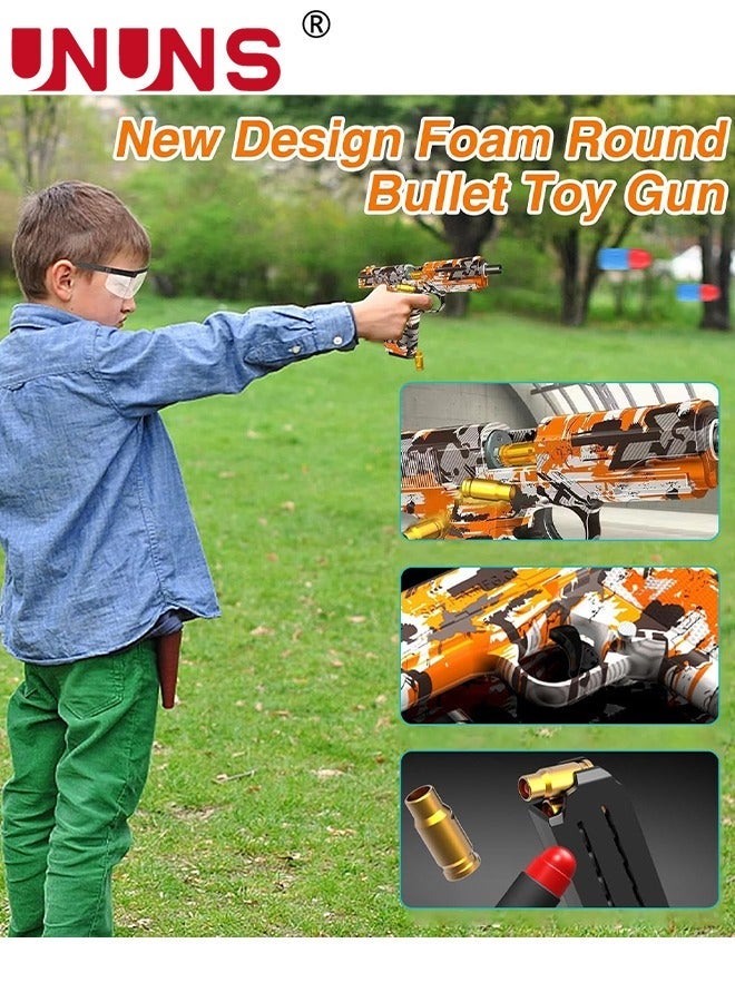 UNUNS Toy Gun,Soft Foam Blasters,Toy Foam Shock Wave Soft Bullet Gun,Safety Hand Gun,Educational Toy Model,Pull Back Action Outdoor Shooting Game,Gift For 8+ Kids Boys Girls Teens Adults,Orange Graffiti - Image 3