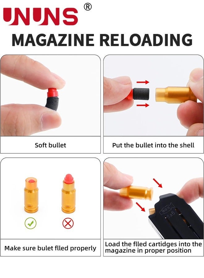 UNUNS Toy Gun,Soft Foam Blasters,Toy Foam Shock Wave Soft Bullet Gun,Safety Hand Gun,Educational Toy Model,Pull Back Action Outdoor Shooting Game,Gift For 8+ Kids Boys Girls Teens Adults,Orange Graffiti - Image 5