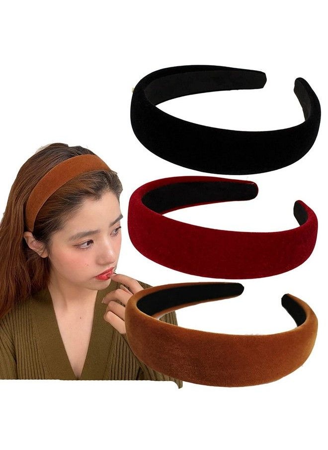 Lvyeer - Velvet Wide Headbands For Women Soft Head Bands Diademas Para Mujer De Moda Hairbands For Women Girls Fashion No Slip Headband For Women Hairbands Hair Accessories (3 Packa) - Image 1